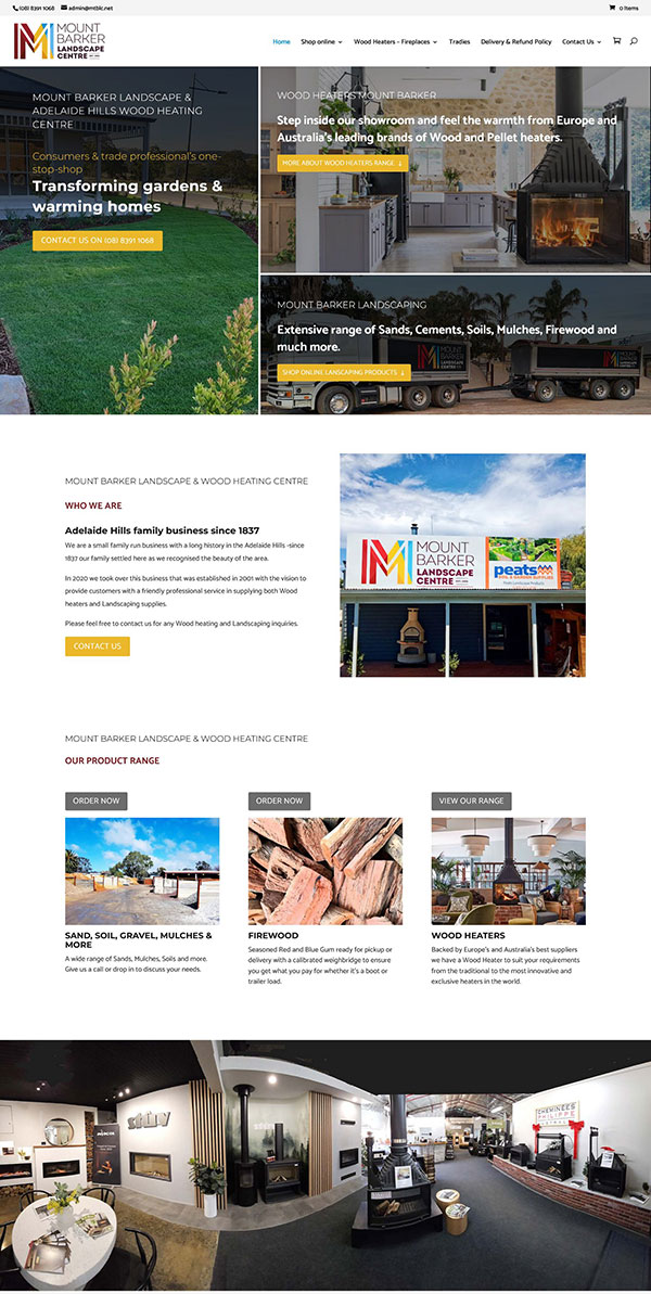 website design for Mount Barker Lanscape Centre website design for Mount Barker Lanscape Centre