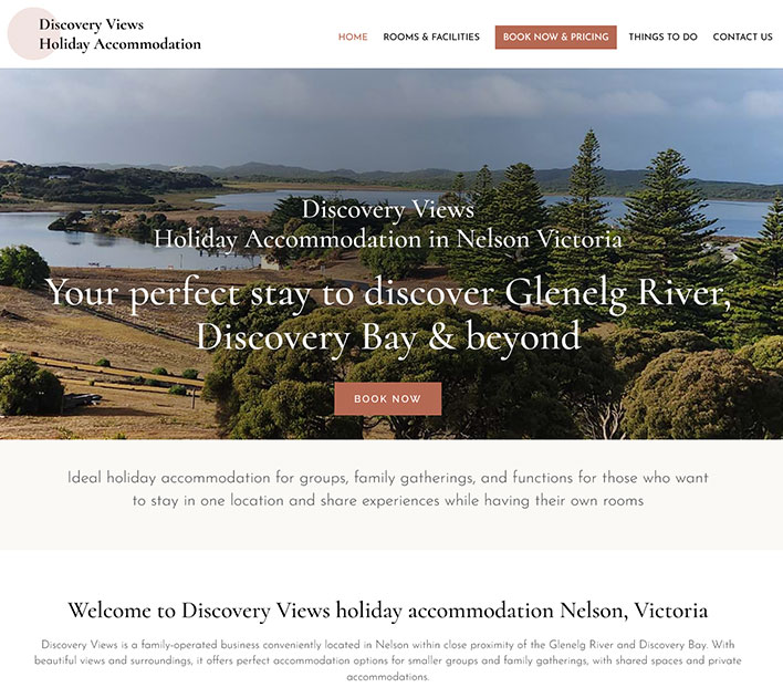 website design for accommodation websites