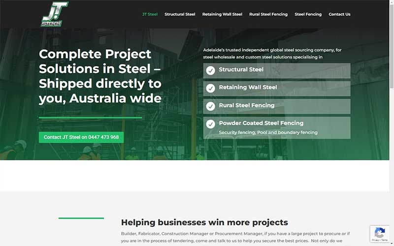 Website design for manufacturing Adelaide