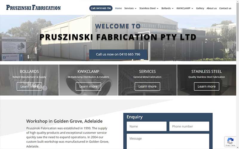 Website design for manufacturing Adelaide